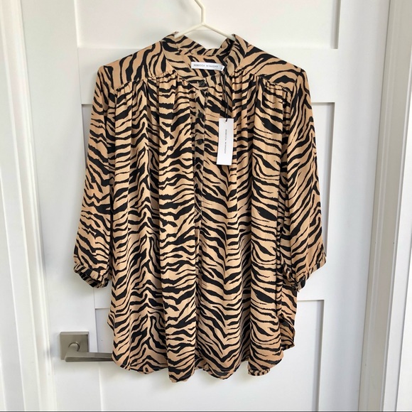 💠 Rebecca Minkoff Crepe Blouse - Picture 1 of 8